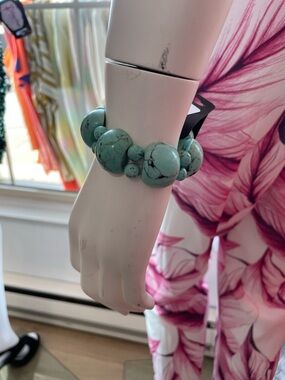 Turquoise Beaded Stretch Bracelet - Women Jewelry